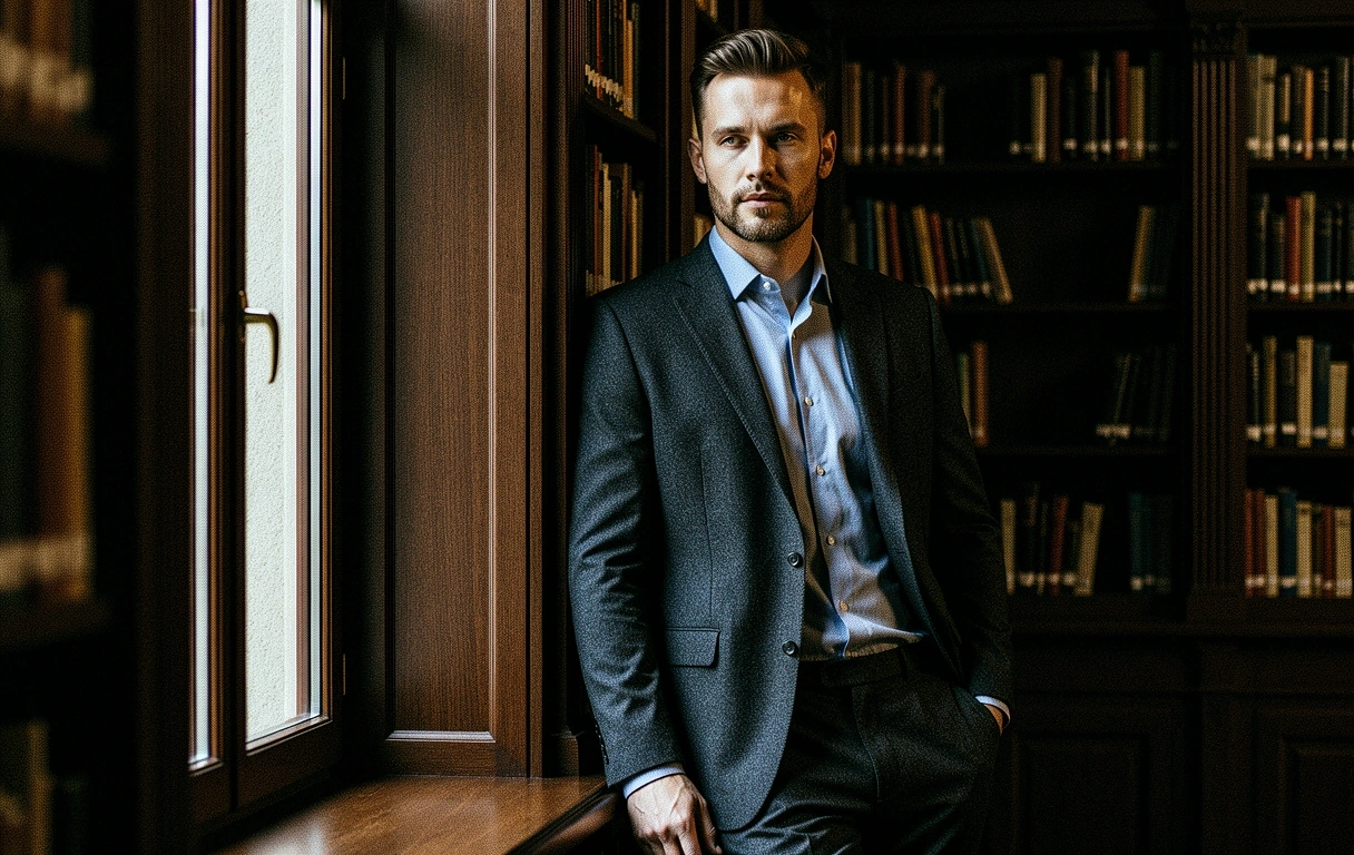 Męska elegancja w krakowskim wnętrzu