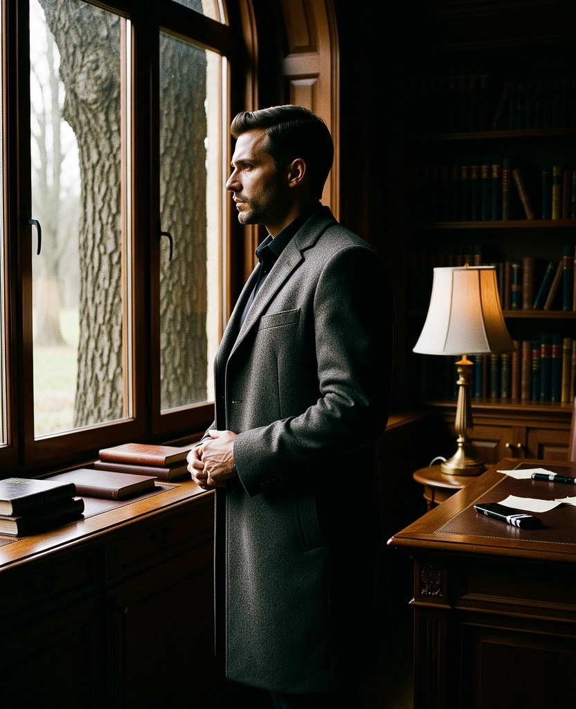 Gentleman w bibliotece